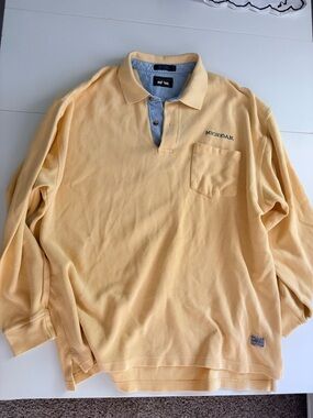 Michigan Long-Sleeve Polo Shirt in Pale Yellow
